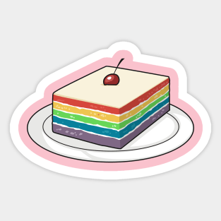 Rainbow cake cartoon illustration Sticker
